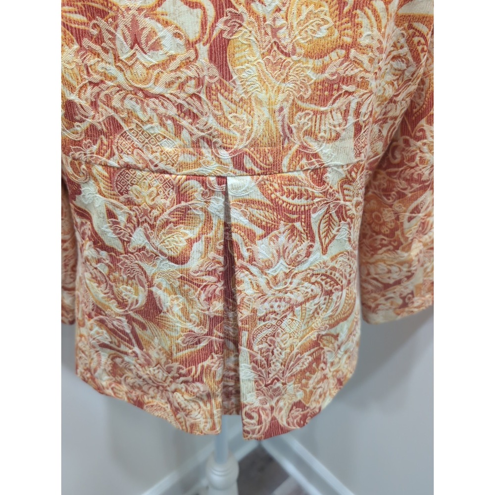 Coldwater Creek Jacket Blazer Petite M Orange Yellow Colorful Spring Old Money - Picture 7 of 13